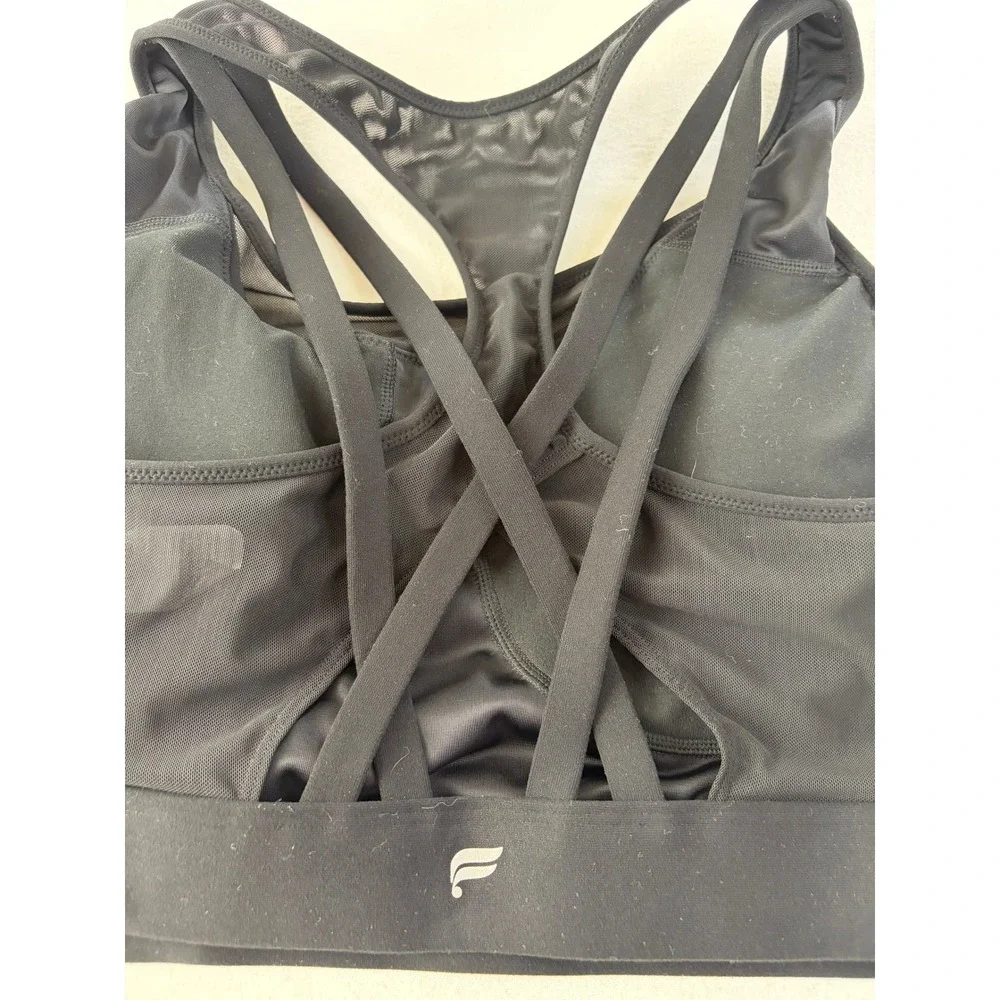 Fabletics Principal High Impact Sports Bra XXL/1X Strappy Back Activewear Black